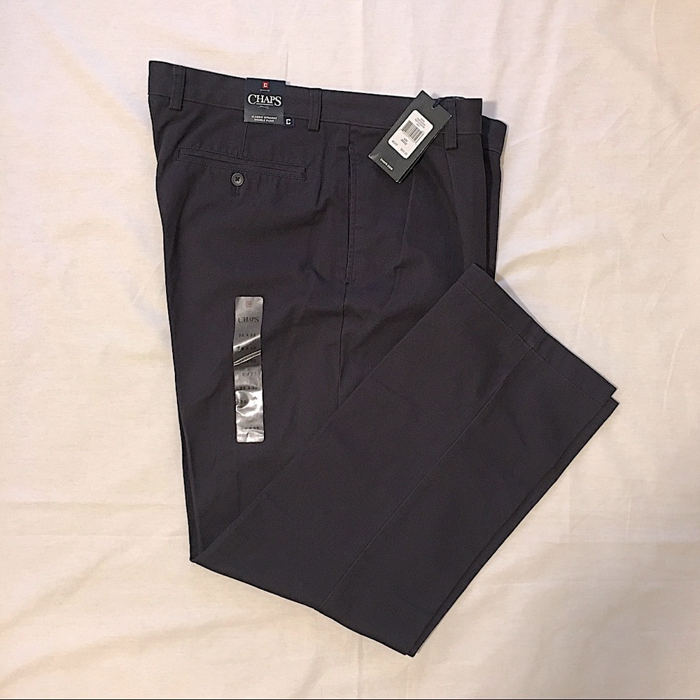 Chaps Classic Straight Double Pleat Men’s Pants